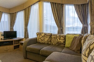 Flat-screen TV, DVD player