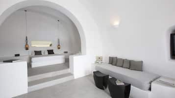 Villa panorámica, 3 habitaciones, vista al mar | 1 habitación, ropa de cama de alta calidad y minibar