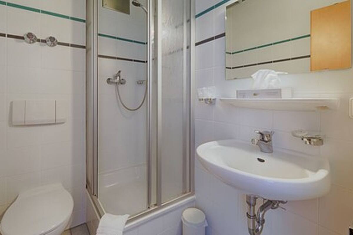 standard double room | bathroom | slippers