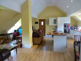 エクスクルーシブ スタジオスイート キングベッド 1 台 | リビング エリア | 薄型テレビ