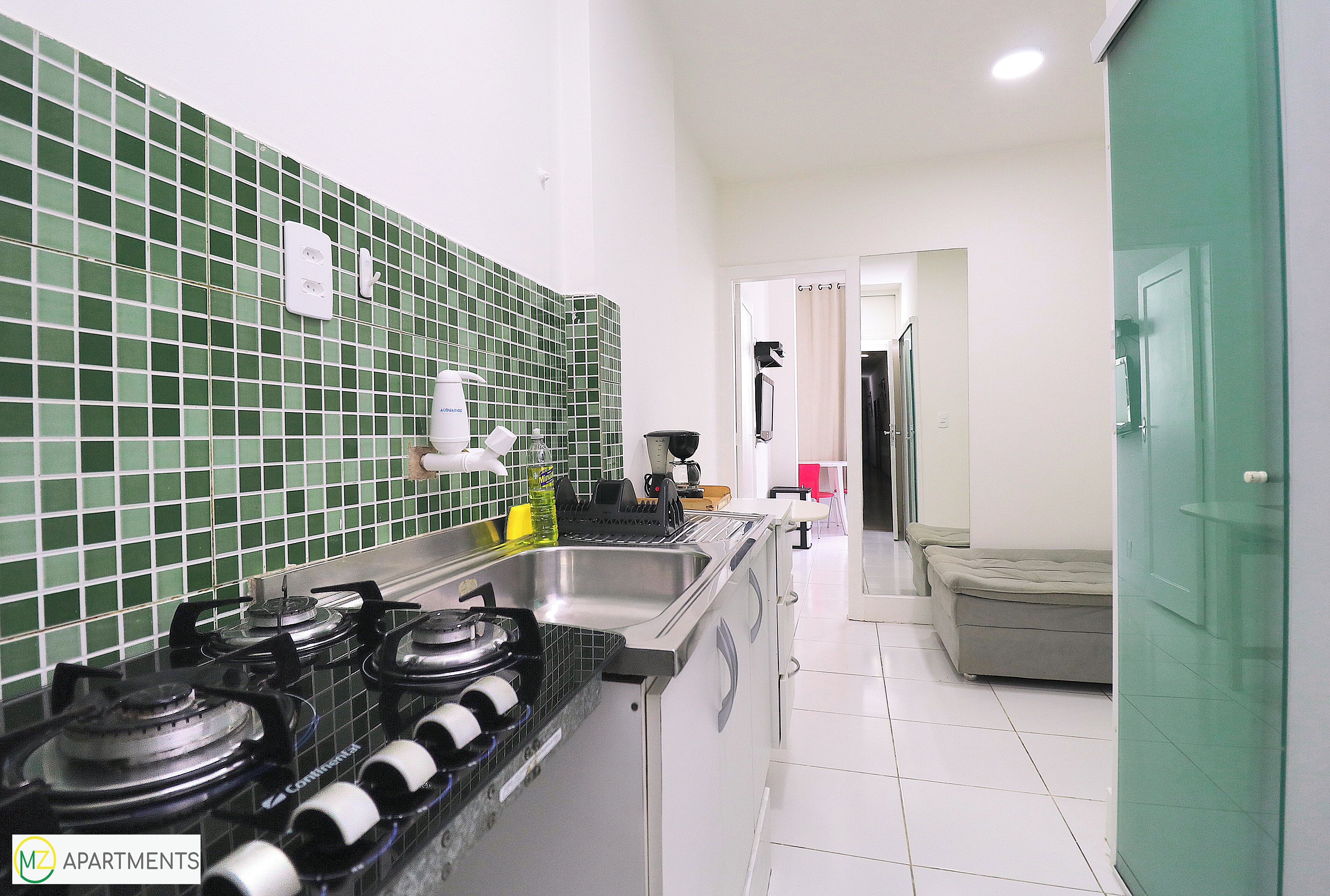 Apartamento | Cozinha privada | Geladeira, micro-ondas, cafeteira/chaleira