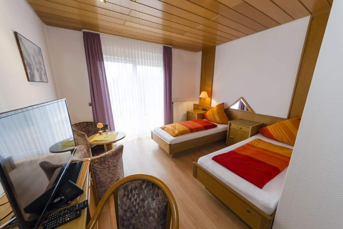 Desk, free WiFi, bed sheets