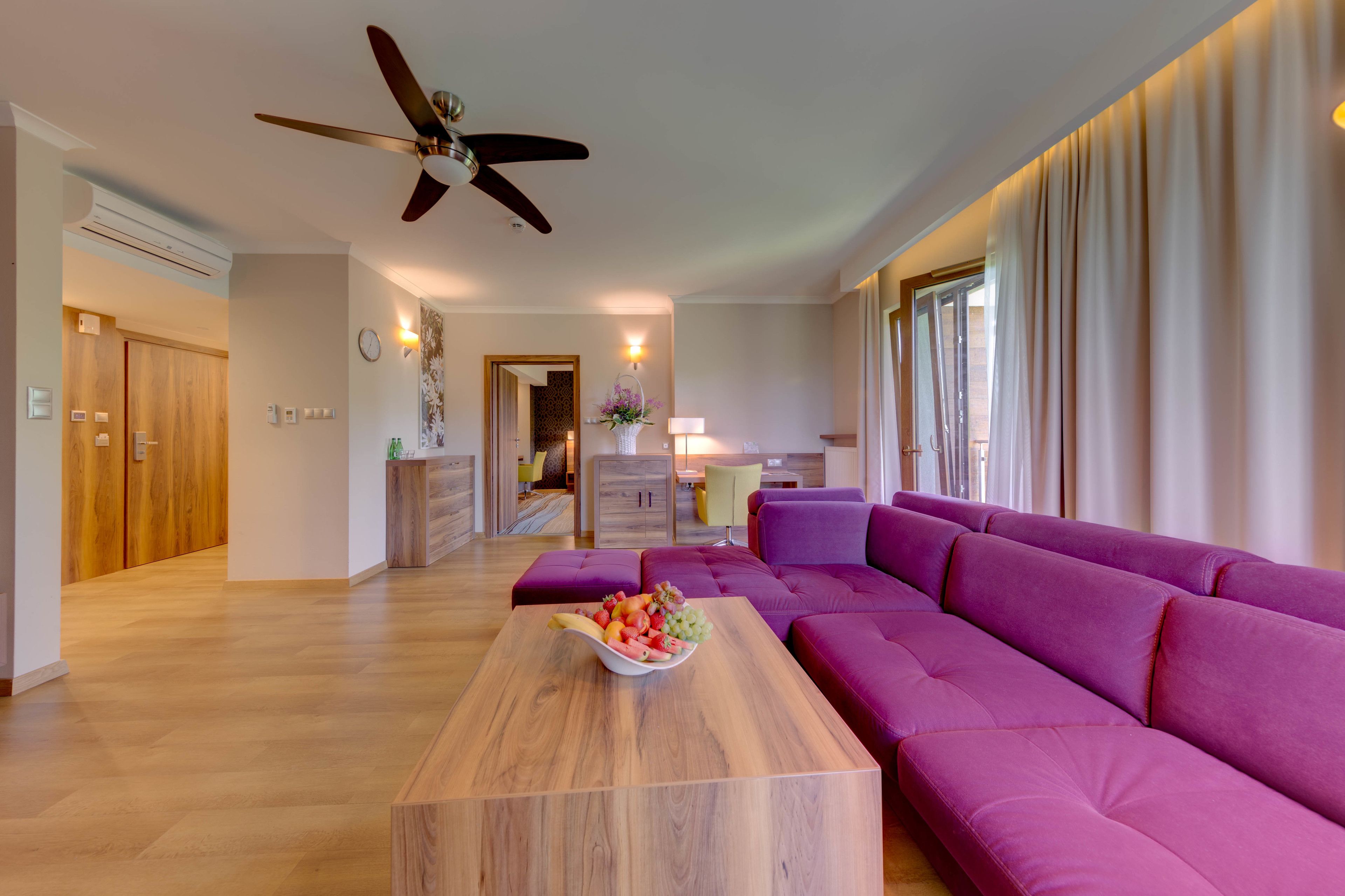 deluxe suite | living room | 32-inch flat-screen tv with cable channels