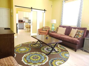 Deluxe Apartment, 2 Bedrooms, Garden Area | Living area | Smart TV, Netflix, streaming services