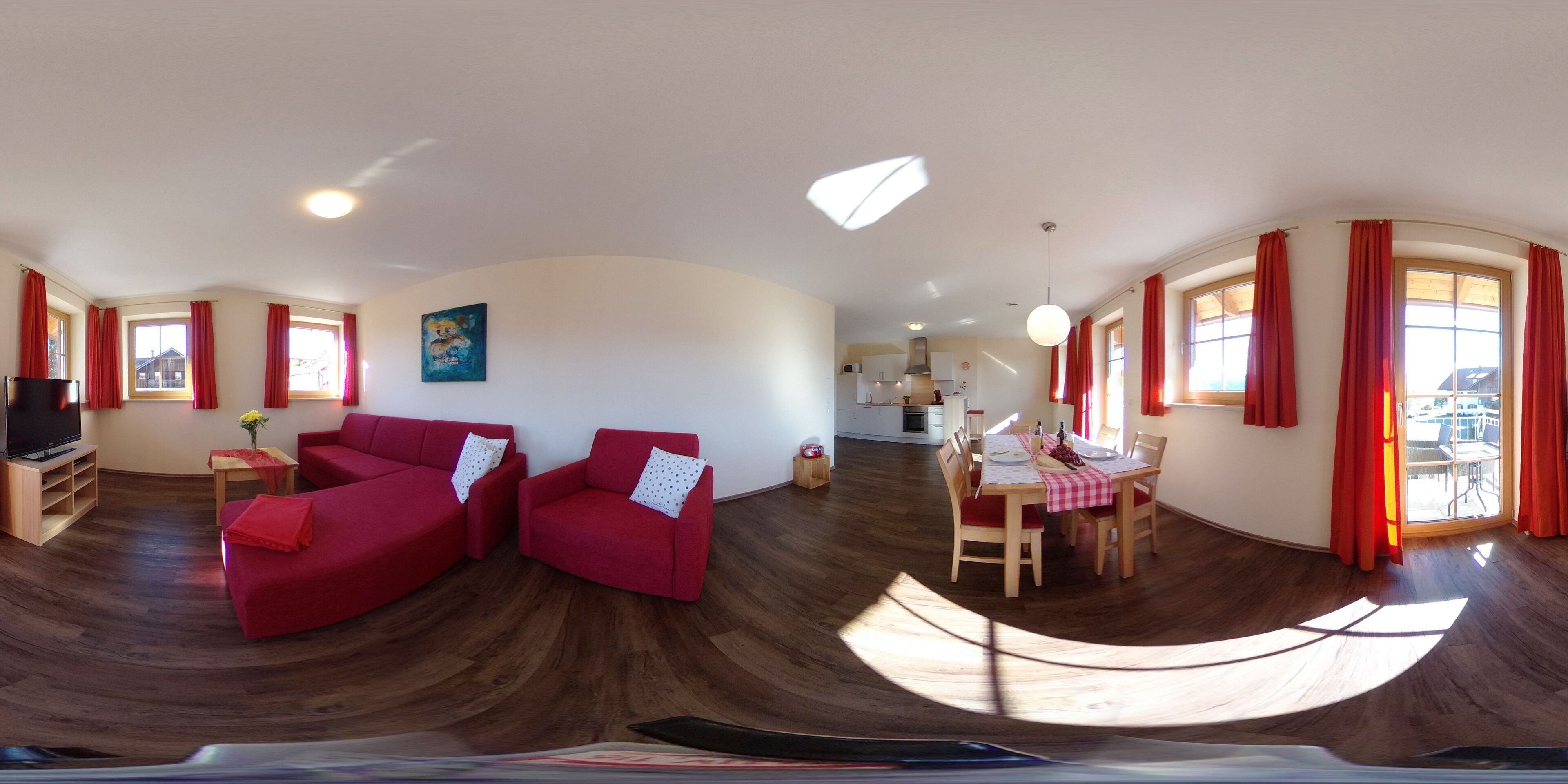 deluxe apartment, 2 bedrooms, lake view | living area | flat-screen tv