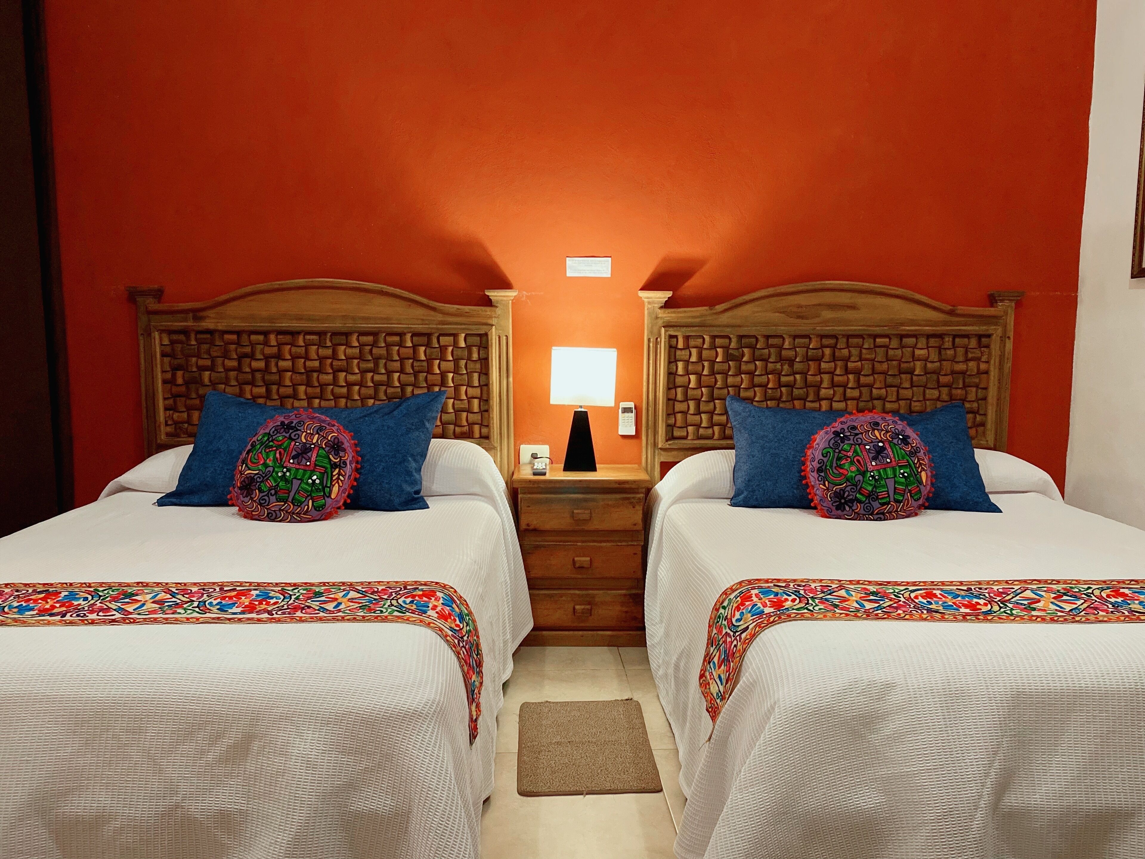 Double Room, 2 Double Beds | Iron/ironing board, free cribs/infant beds, free WiFi, bed sheets