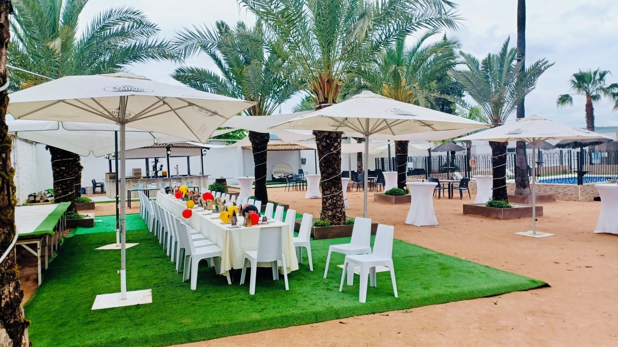 Outdoor banquet area