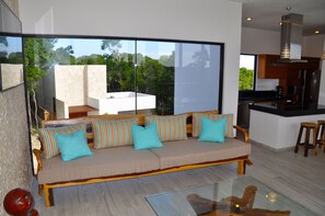Luxury Villa, 6 Bedrooms, Garden View | Living area | Flat-screen TV - Villa Eva Luxury Akumal (Akumal)