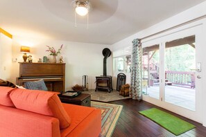 Smart TV, fireplace, Netflix, books