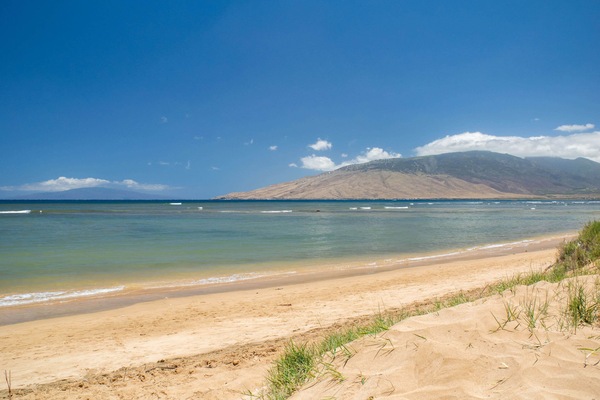 On the beach, sun-loungers, beach towels