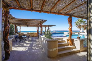 Outdoor dining - BEACHFRONT, PRIVATE POOL, GOLF, Concierge, Daily Maid and Chef-Meal Services at Paraiso del Mar (La Paz)