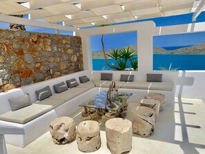 Terrace/patio - Unique villa with breathtaking sea view : Emotion Art Villa (ELOUNDA)