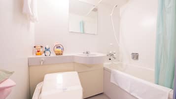 Gabungan pancuran/tab mandi, tab mandi rendaman dalam, pengering rambut