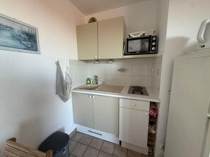 Fridge, microwave, oven, stovetop - Banyuls: Apartment with Terrace, Parking, Pets Allowed (Banyuls-sur-Mer)
