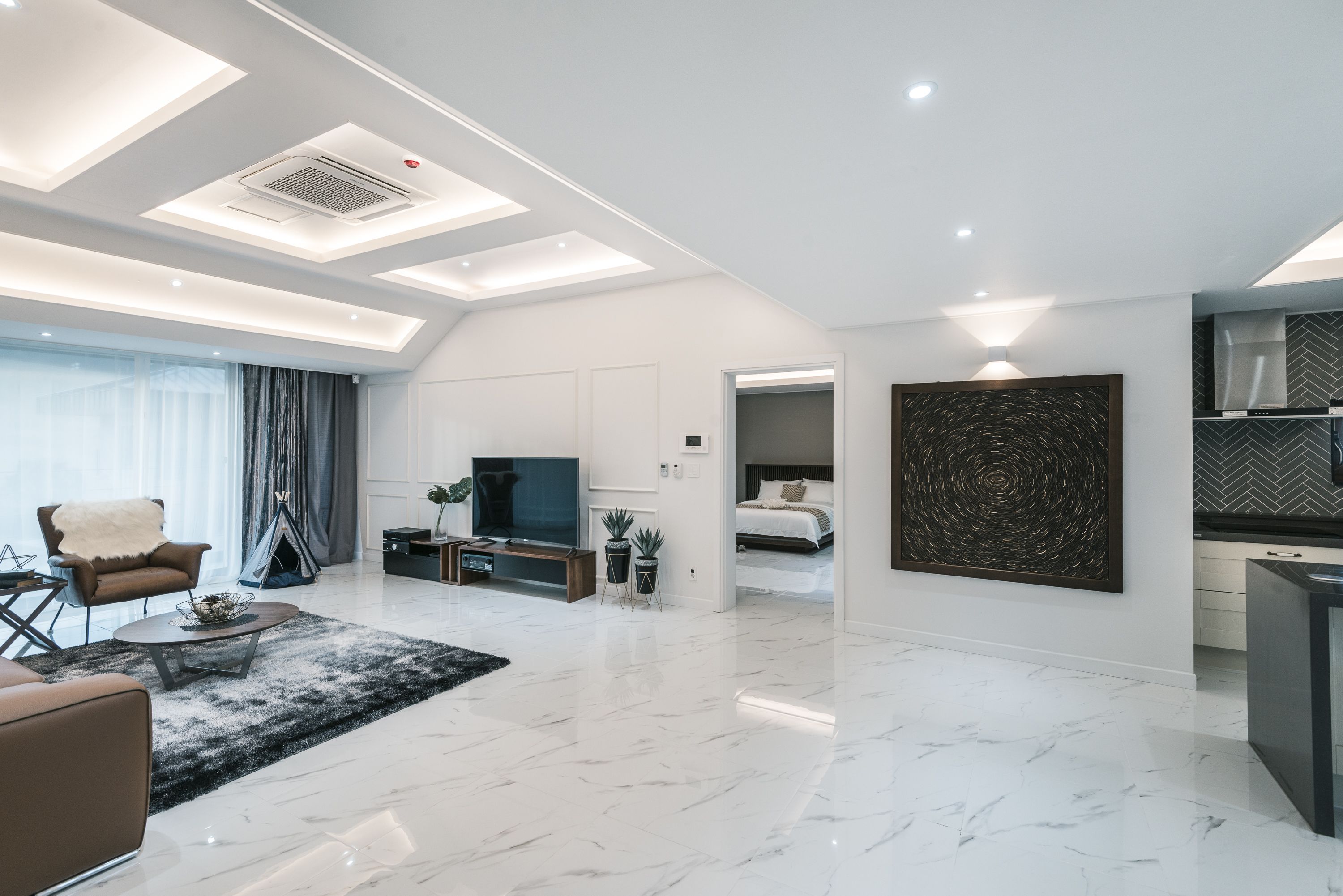 家庭独立别墅 | 起居区 | 智能电视