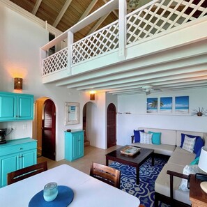 Interior - CASA CARIBE OCEANFRONT TWO STORY LOFT VILLA, Air Conditioning, Beautiful Views. (Little Apple Bay)