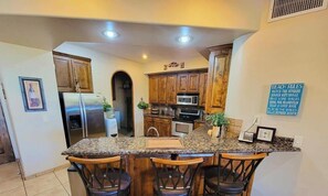 Fridge, microwave, oven, stovetop - Bella Sirena B-202 2BR/2BA Upper Floor | Ocean Views & Luxury Sandy Beach Escape (Puerto Penasco)