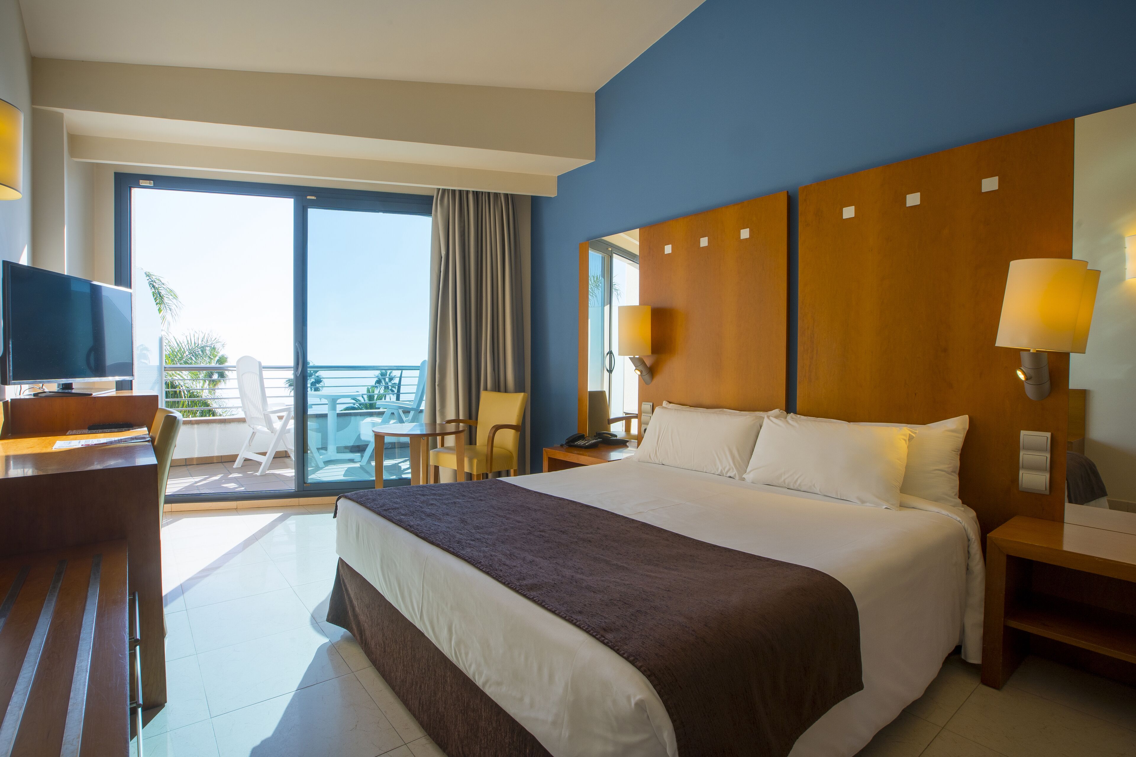 double or twin room, terrace, sea view | terrace/patio