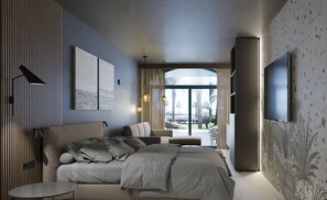 Quarto premium, 1 cama King, acesso à piscina, no jardim (Adults Only) | Frigobar, cofres nos quartos, individualmente decorados