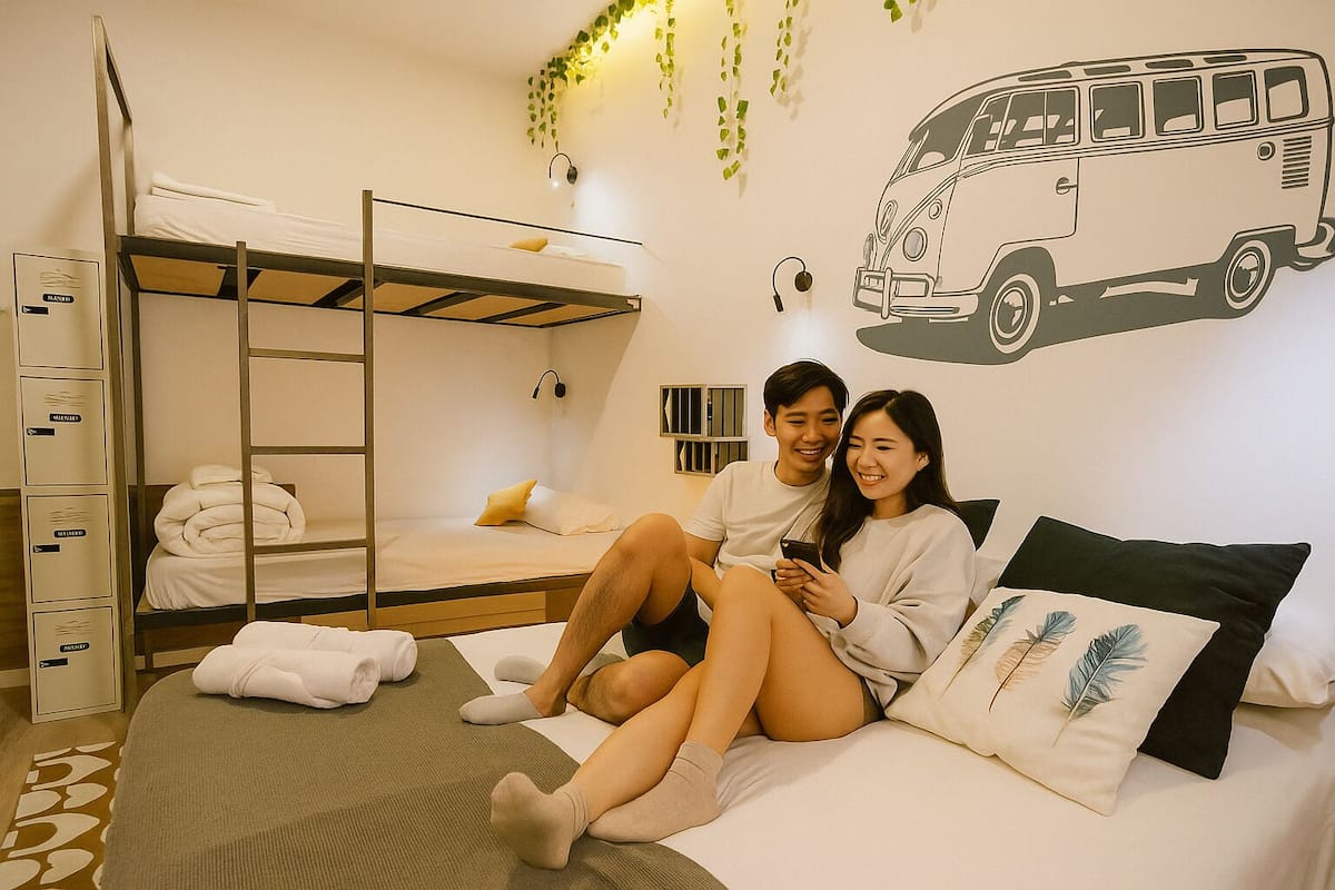 Standard-Doppel- oder -Zweibettzimmer | Individuell dekoriert, individuell eingerichtet, Verdunkelungsvorhänge