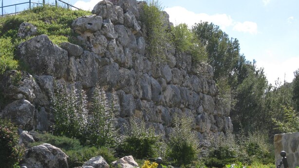 En brant klippa med tät vegetation och ett staket av metall.