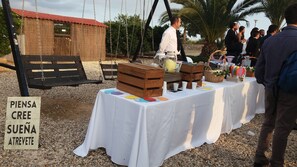 Outdoor wedding area