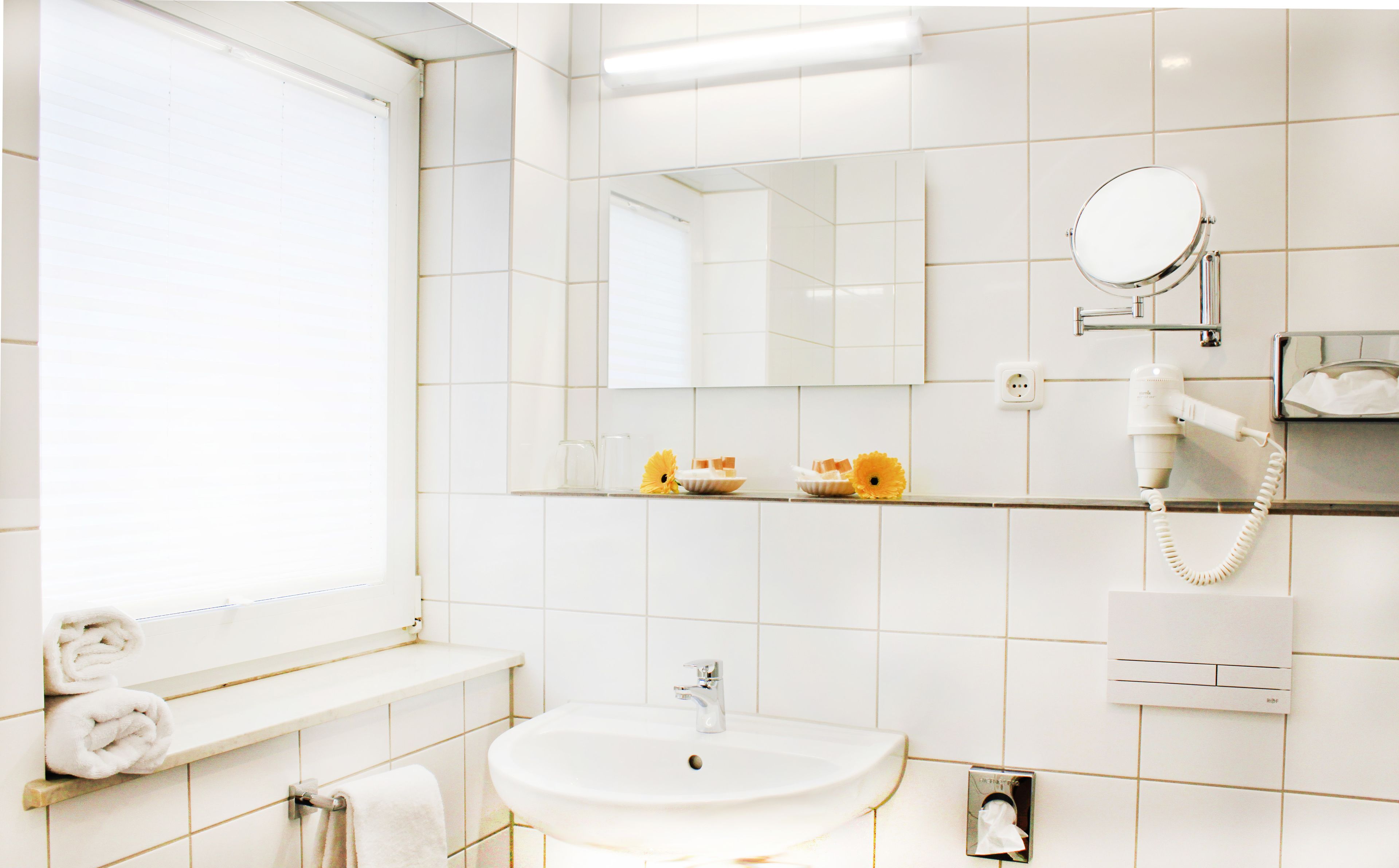 family room | bathroom | shower, free toiletries, hair dryer, slippers
