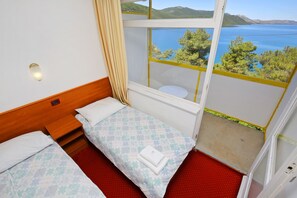 Chambre Double ou avec lits jumeaux, balcon, vue mer