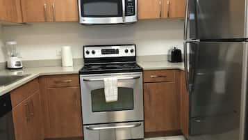 Fridge, microwave, coffee/tea maker