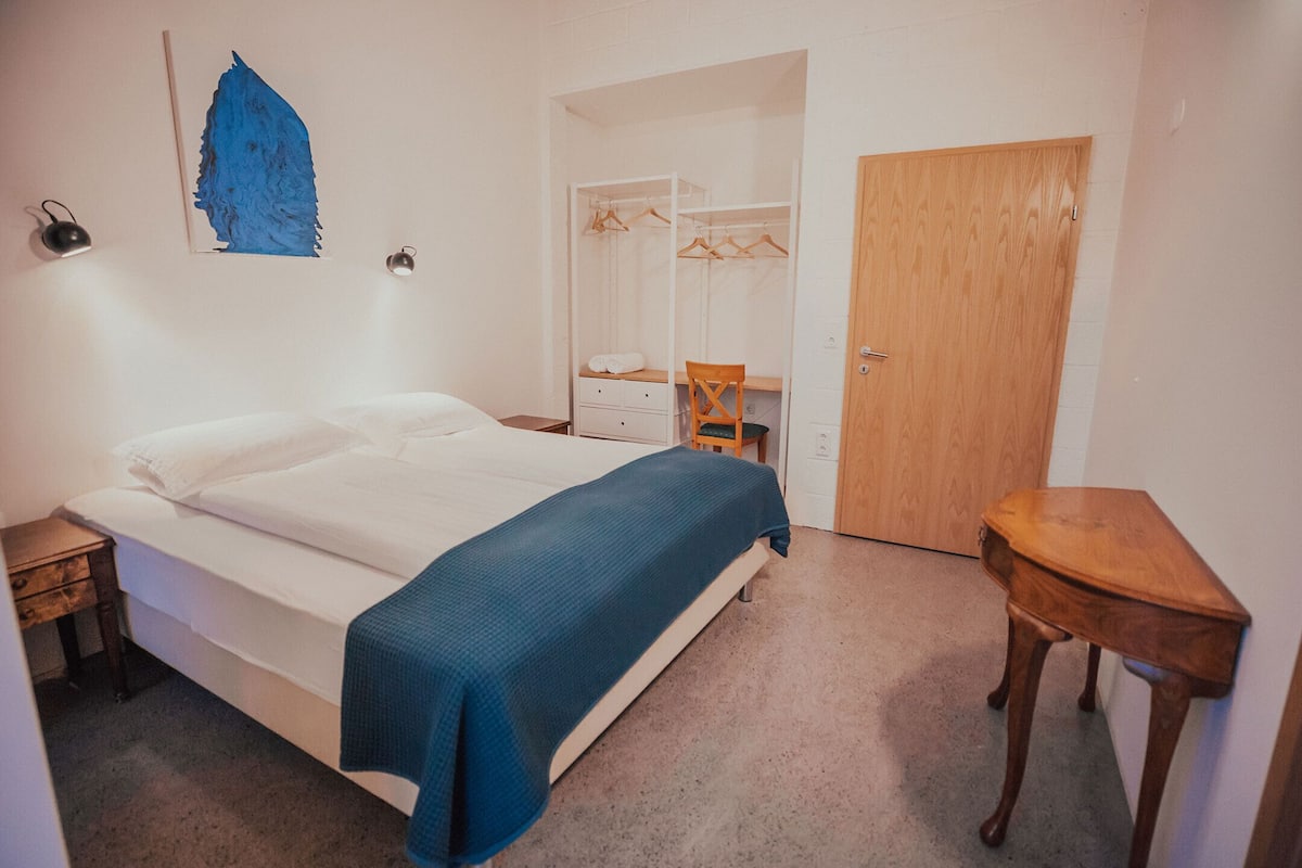 Deluxe Double Room, 1 Queen Bed, Private Bathroom, Mountain View | Premium bedding, desk, laptop workspace, blackout drapes