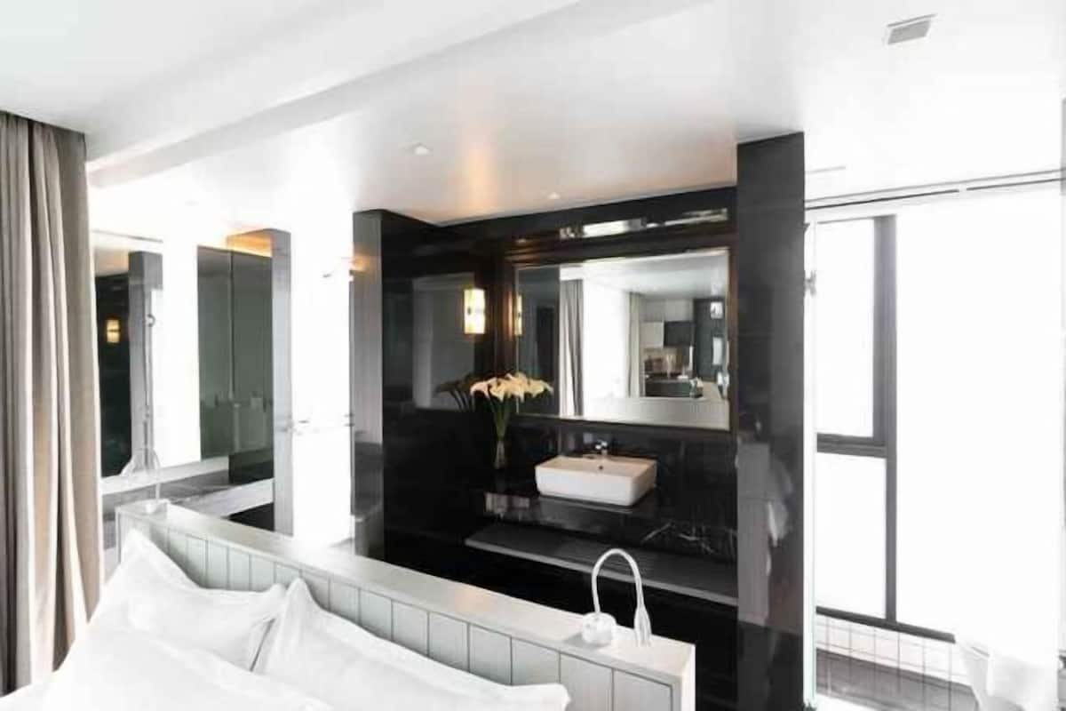 Bathroom | Shower, free toiletries, hair dryer, bathrobes