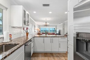 Fridge, microwave, oven, stovetop - Secluded Gulfside 2BR Condo w Enclosed Patio, Sunset Views & Pool by RVA (Longboat Key)