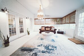 TV, fireplace, video-game console, DVD player