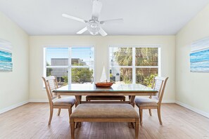 Signature Apartment, 2 Bedrooms, Pool Access, Beach View | Dining room - Living the Dream by Beachside Managment (Siesta Key)