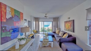 Family Duplex, 2 Bedrooms, Beach View, Beachfront | Living area