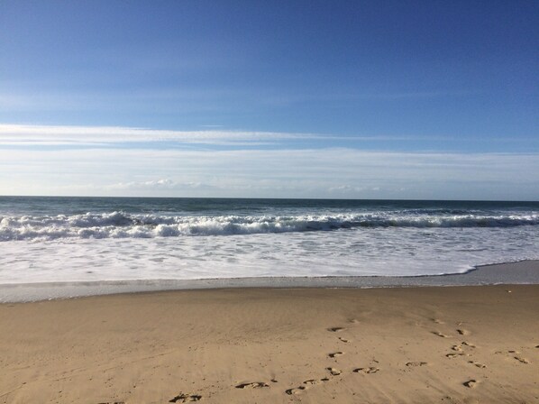 Beach nearby, sun loungers