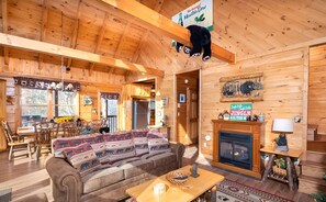 Fireplace, DVD player