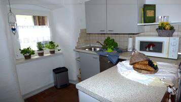 House, 3 Bedrooms | Private kitchen | Fridge, microwave, coffee/tea maker, electric kettle