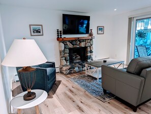 Fireplace, DVD player