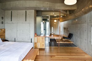 时尚双人房,露台,山海景 | 高档床上用品、羽绒被、迷你吧、特色装修