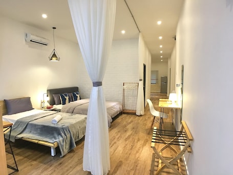 Studio, 2 Bedrooms | Desk, blackout drapes, iron/ironing board, free WiFi. iBook 5 - Scandinavian Suites Room