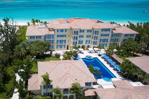 Aerial view of Villa Renaissance - steps to the sand