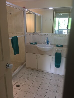 Family Apartment, 3 Bedrooms | Bathroom | Combined shower/bathtub, deep-soaking bathtub, free toiletries