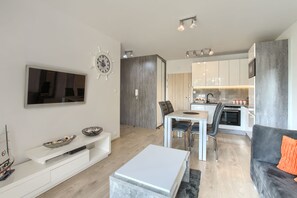 Apartamento luxo | 1 quarto, roupas de cama premium, individualmente decorados