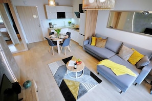 Apartamento luxo | 1 quarto, roupas de cama premium, individualmente decorados