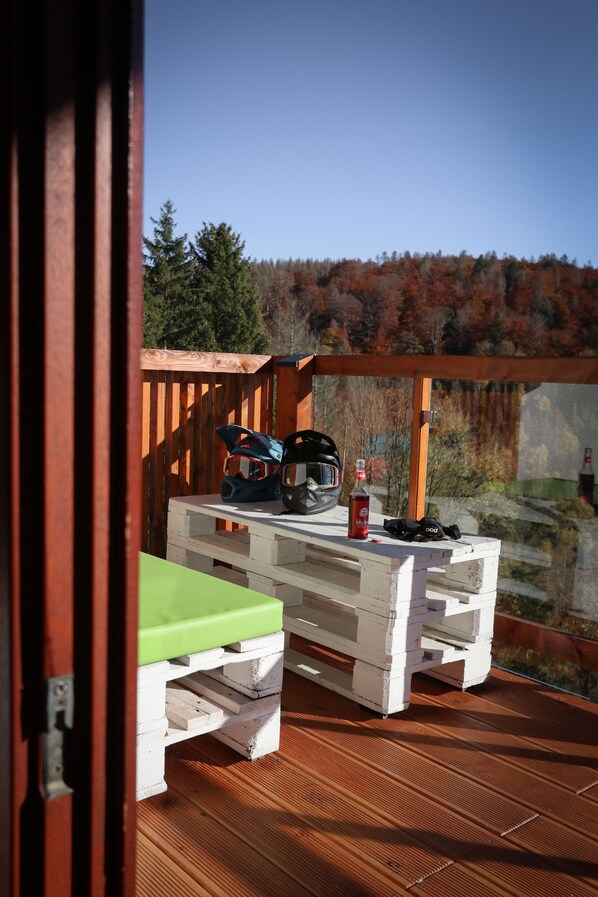 Ferienhaus, eigenes Bad, Bergblick (Harz-BnB - ganzes Haus) | Blick vom Balkon