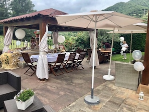 Outdoor banquet area