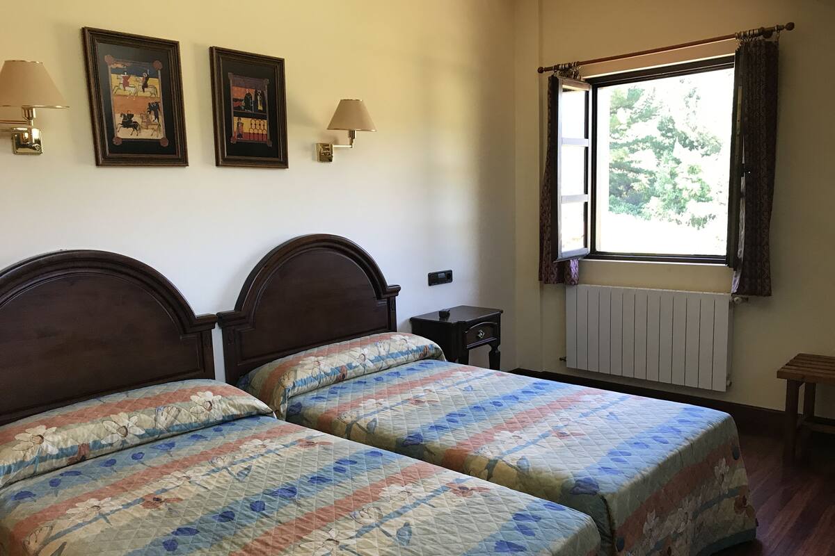Twin kamer | Een bureau, geluiddichte muren, gratis wifi, beddengoed