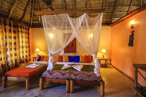 Family Cottage | Bed sheets - Wildtracks Overland Camp (Kasese)