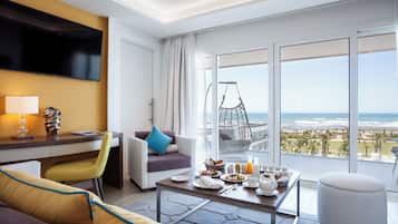 Ropa de cama de alta calidad y minibar